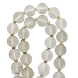 Designer Italian Roberto Paolini Diamonds and Rock Crystal 18Kt Yellow Gold Necklace
