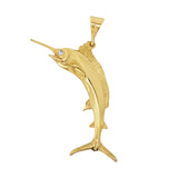 "The Marlin" Diamond and 14Kt Yellow Gold Pendant