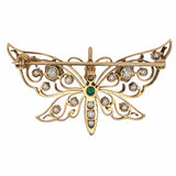 Victorian 1890's Old European Cut Diamond and Emerald Pendant/Brooch