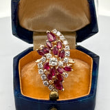 Estate Ruby Diamond 14K Yellow Gold Ring 15436