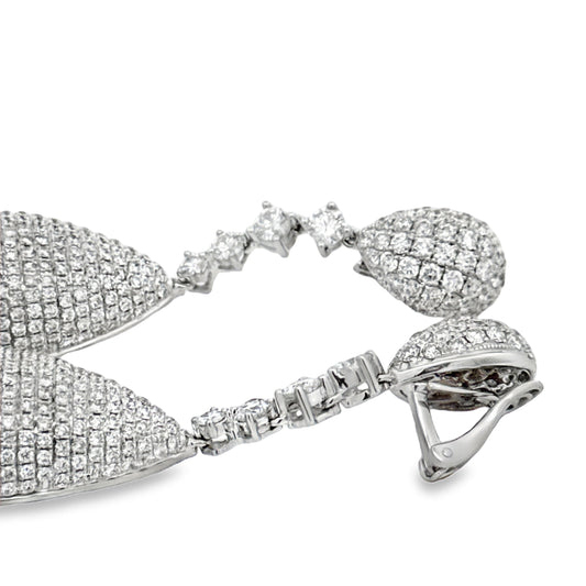 High End 12.68cttw Diamond 18Kt White Gold Dangle Earring