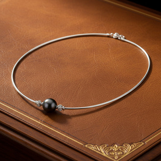 Mikimoto Tahitian Pearl and Diamond 18K White Gold Necklace