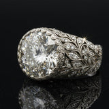Art Deco 8.81ct Old European Cut(CTR) Diamond Platinum Ring