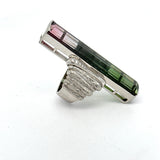 Designer 43.10ct Watermelon Tourmaline, Diamond Platinum Ring