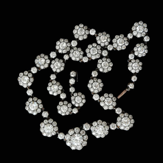 Vintage 58.75cttw Diamond Platinum and 18Kt White Gold Necklace