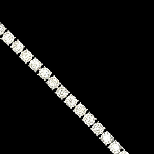 Diamond Illusion Tennis Bracelet 4.0cttw 14K White Gold