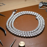 Straight Line Diamond Necklace 25.08cttw I-J SI1-SI2 14K White Gold