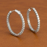 Diamond Hoop Earrings 5.0cttw 14K White Gold