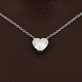 3.01ct Diamond Heart Shape Necklace 14K White Gold