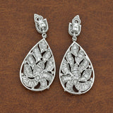 Designer Circa 1990's 17.35cttw Diamond and 18k White Gold Earring (2.8" Length)