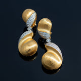 Designer AKMS 3.17cttw Diamond and 18k White and Yellow Gold Dangle Earrings