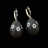 Designer Atkins 23.35cttw White and Black Diamond 18kt White Gold Dangle Earring