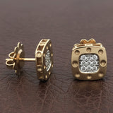 Designer Roberto Coin "Pois Moi" Diamond 18k White and Yellow Earring