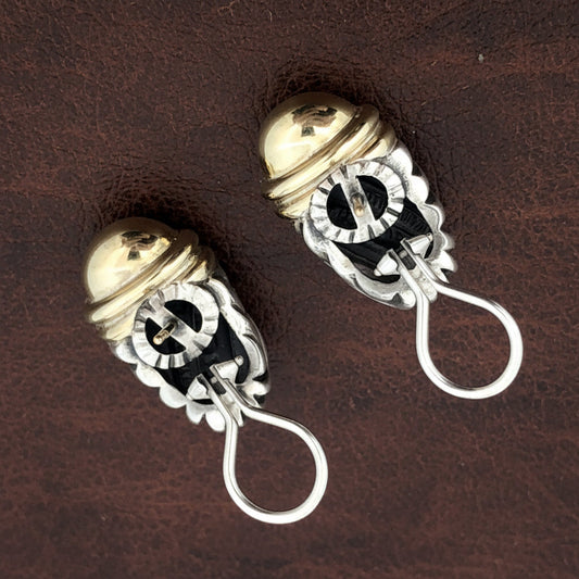 Estate David Yurman 18kt Yellow Gold and Silver Earring