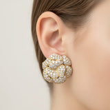 Estate 10.00cttw Diamond 18k Yellow Gold Earring