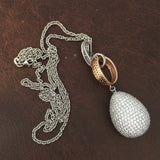 Designer 9.44cttw Diamond (Natural Light Pink/White) 18kt Rose, White and Yellow Gold Necklace