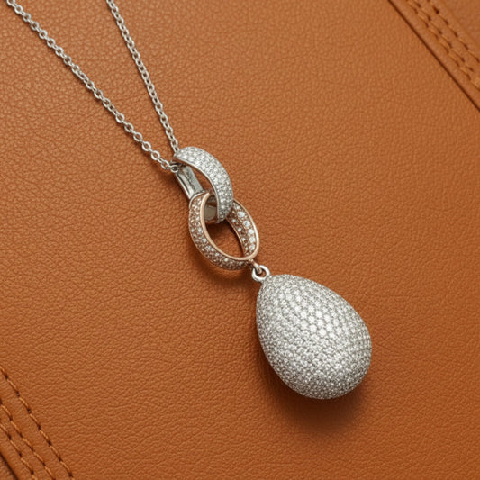 Designer 9.44cttw Diamond (Natural Light Pink/White) 18kt Rose, White and Yellow Gold Necklace