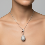 Designer 9.44cttw Diamond (Natural Light Pink/White) 18kt Rose, White and Yellow Gold Necklace
