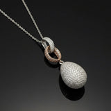 Designer 9.44cttw Diamond (Natural Light Pink/White) 18kt Rose, White and Yellow Gold Necklace