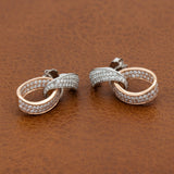Designer 2.50cttw Diamond White and Natural Fancy Light Pink 18kt Rose and Yellow Gold Earring