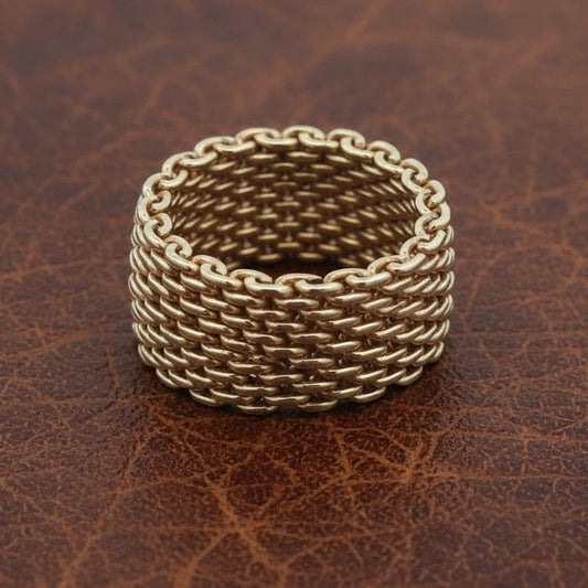 Estate Tiffany & Company Somerset (Mesh) 18kt Yellow Gold Ring