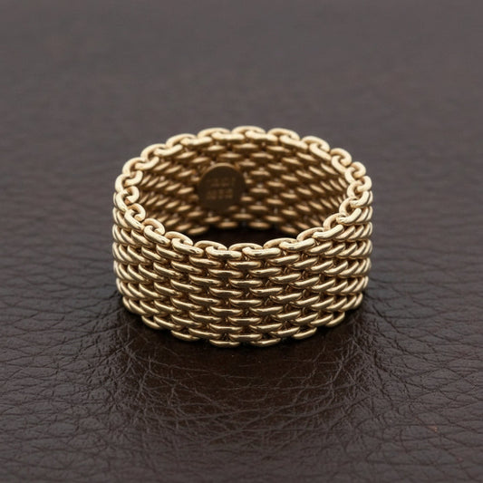 Estate Tiffany & Company Somerset (Mesh) 18kt Yellow Gold Ring