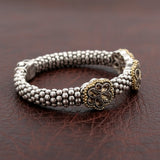 Estate LAGO's Caviar Collection Citrine 18kt Yellow Gold and Silver Bangle