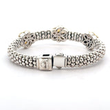 Estate LAGO's Caviar Collection Citrine 18kt Yellow Gold and Silver Bangle
