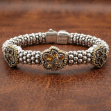 Estate LAGO's Caviar Collection Citrine 18kt Yellow Gold and Silver Bangle