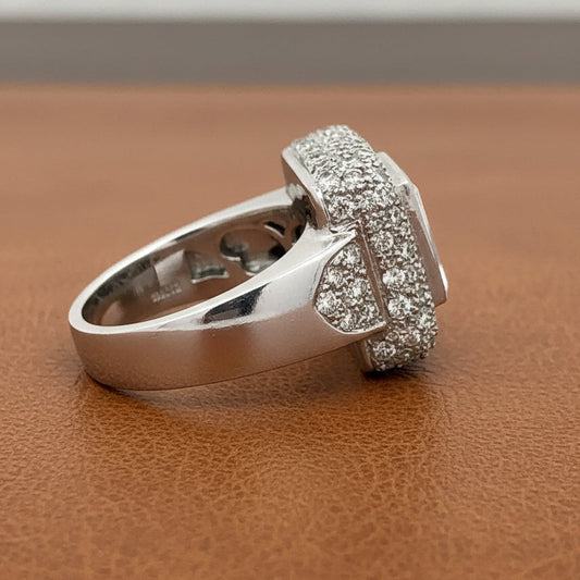 Modern Designer Fine Sapphire and Diamond Platinum Ring