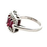 Modern Tourmaline and Diamond 14Kt White Gold RIng