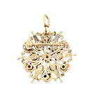 Mid Century Modern Old Mine Cut Diamond 14K Yellow Gold Brooch/Pendant