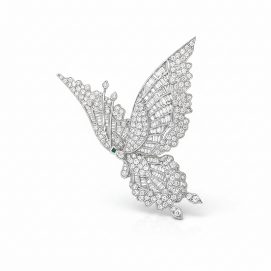 Modern 7.75cttw Diamond Articulating Butterfly 18k White Gold