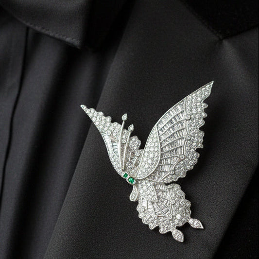 Modern 7.75cttw Diamond Articulating Butterfly 18k White Gold