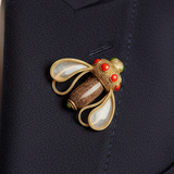 Italian Designer Orfaley - Modern 1970's Multi Stone 14K Yellow Gold Figural Brooch