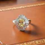 Modern 1.96ct Natural Light Fancy (Center) Diamond Platinum Ring