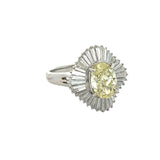 Modern 1.96ct Natural Light Fancy (Center) Diamond Platinum Ring