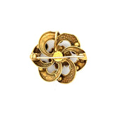 Modern 1960's Enamel and Emerald 14k Yellow Gold Pendant/Brooch