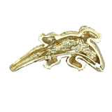 Modern 1980's 18K Yellow Gold Alligator Brooch