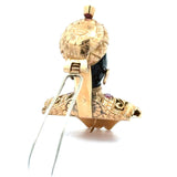 Venetian Naroi Italian Designer S. Naroi Blackamoor Ruby and 18K Yelow Gold Pendant/Brooch