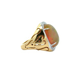 Estate Spark Creations Opal and Diamond 18K Yellow/White Gold Ring
