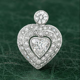 Modern 1.55cttw Diamond Heart 14Kt White Gold Necklace