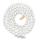 Modern 6.50 x 7.00 mm Japanese Akoya Cultured Pearls 24" 14kt Yellow Gold Necklace