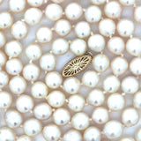 Modern 1990's Japanese Akoya Cultured Pearls 36" 14kt Yellow Gold Necklace