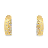 Modern .80 cttw Diamond & 14Kt Yellow Gold Hoop Earrings