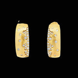 Modern .80 cttw Diamond & 14Kt Yellow Gold Hoop Earrings