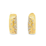 Modern .80 cttw Diamond & 14Kt Yellow Gold Hoop Earrings