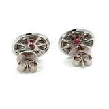 Modern Gem Ruby and Diamond 18Kt White Gold Earrings