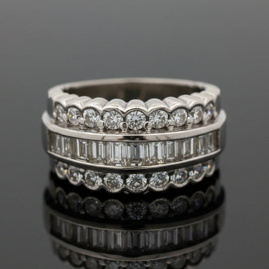 Modern 1.50cttw Diamond Platinum Ring