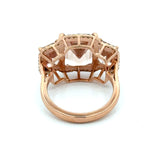 Modern 7.52cttw Morganite and Diamond 18kt Rose Gold Ring